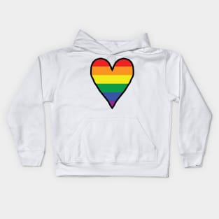 Heart Pride Stripes Valentines Day Kids Hoodie